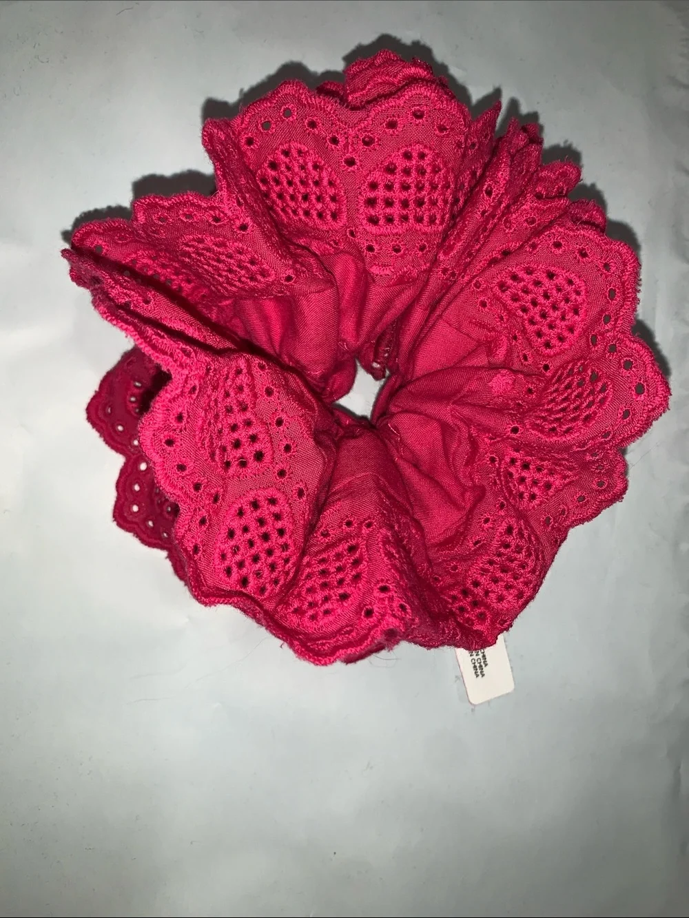 Urban Outfitters Heart Eyelet Large Scrunchie NWT Black